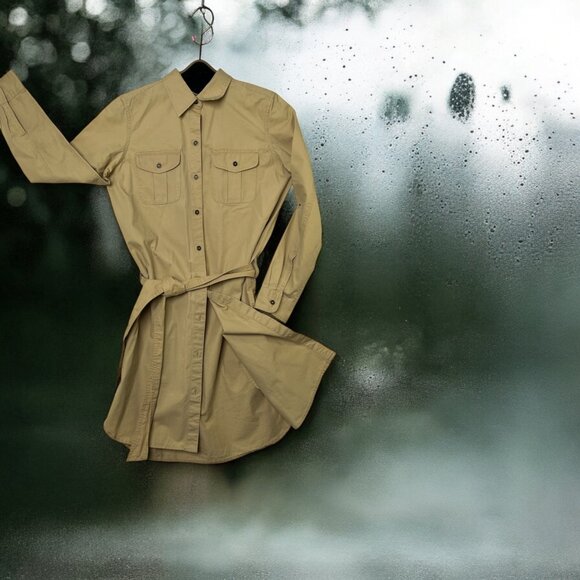 Ralph Lauren Dresses & Skirts - Ralph Lauren Womens Khaki Cotton Belted Shirt Dress